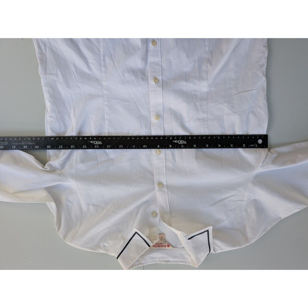Brooks Brothers Red Fleece 100077324 Stretch Cotton Contrast Trim Shirt White 8 - Picture 4 of 7